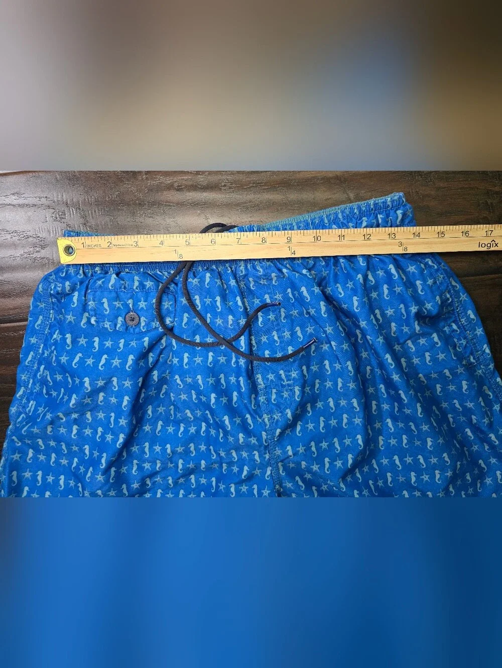 Nat Nast Mens Blue Boardshorts with Lining Swim Trunks Large